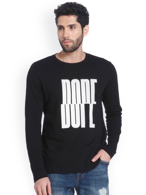 

ONLY & SONS Men Black Printed Round Neck T-shirt