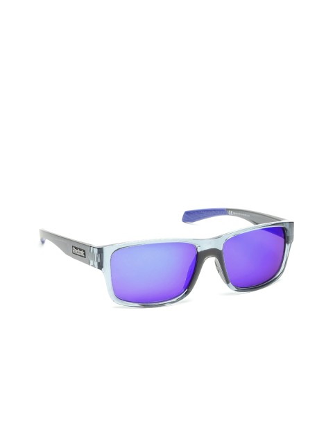 

Reebok Men Rectangle Sunglasses RBK AF11 GRY BLU MIR APC, Blue