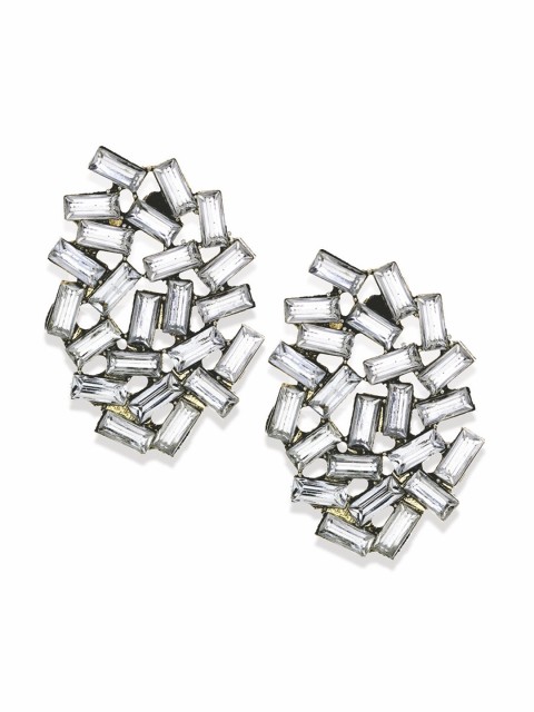 

Foxy Sperks Silver-Toned Geometric Studs