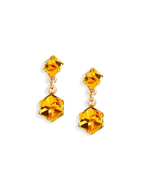

Foxy Sperks Yellow Geometric Drop Earrings