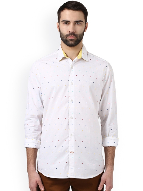 

ColorPlus Men White Regular Fit Printed Casual Shirt