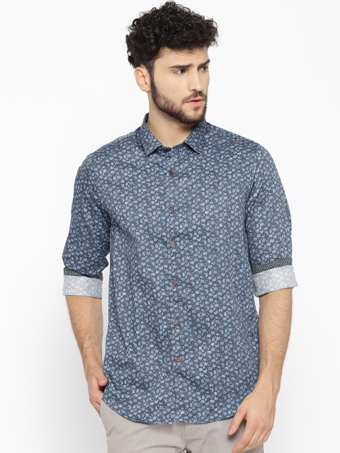 

ColorPlus Men Blue Printed Contemporary Fit Casual Shirt
