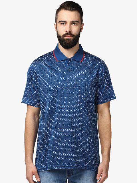 

ColorPlus Men Blue Printed Polo Collar T-shirt