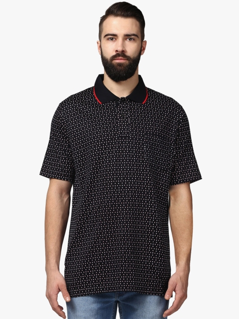 

ColorPlus Men Black Printed Polo Collar T-shirt