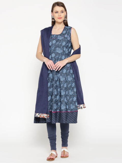 

Biba Navy Solid Dupatta, Navy blue