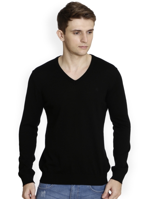 

United Colors of Benetton Men Black Solid Pullover