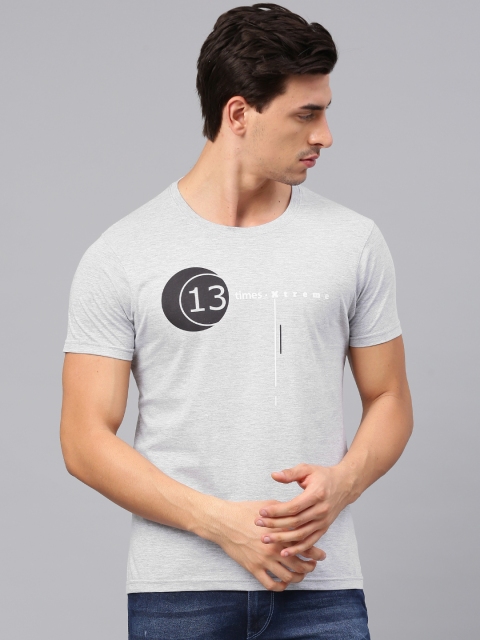 

HRX by Hrithik Roshan Men Grey Printed Round Neck T-shirt