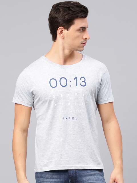 

HRX by Hrithik Roshan Men Grey Printed T-shirt