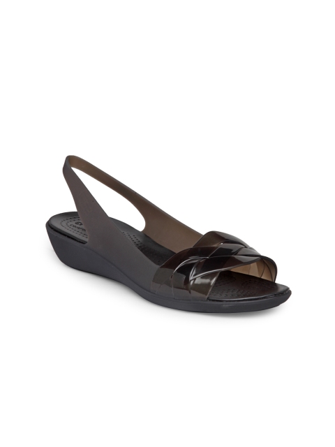 

Crocs Isabella Women Brown Solid Synthetic Open Toe Flats