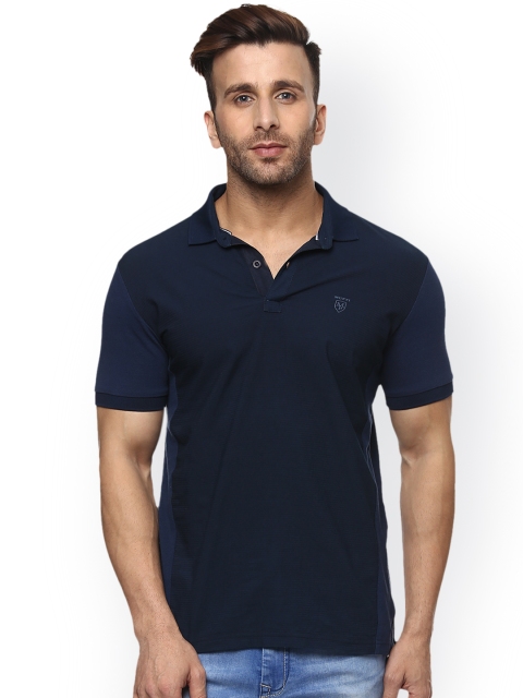 

Mufti Men Navy Blue Solid Slim Fit Polo Collar T-shirt