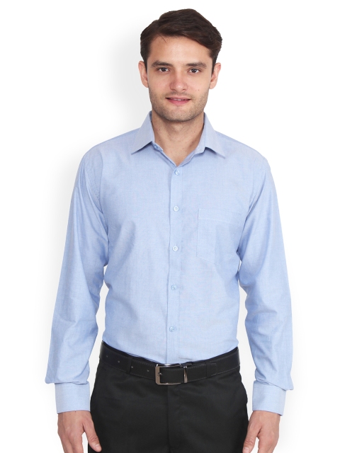 

Hangup Men Blue Regular Fit Solid Formal Shirt