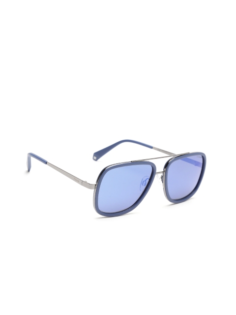 

Polaroid Unisex Mirrored Square Sunglasses 6033/S PJP 575X, Blue