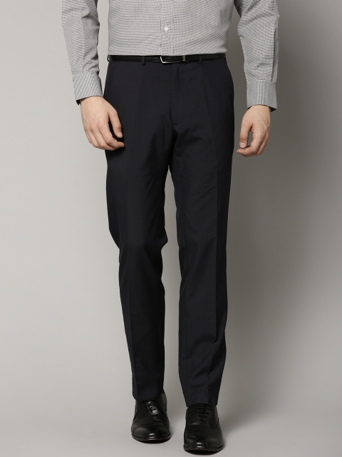 

Marks & Spencer Men Navy Slim Fit Solid Formal Trousers, Navy blue