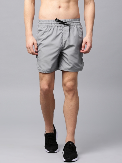 

HRX by Hrithik Roshan Men Grey Solid Regular Fit Sports Shorts