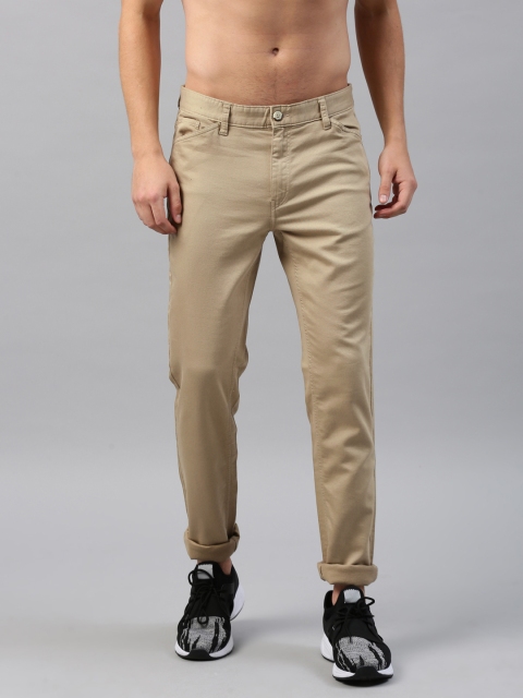 

HRX by Hrithik Roshan Men Khaki Regular Fit Solid Trousers