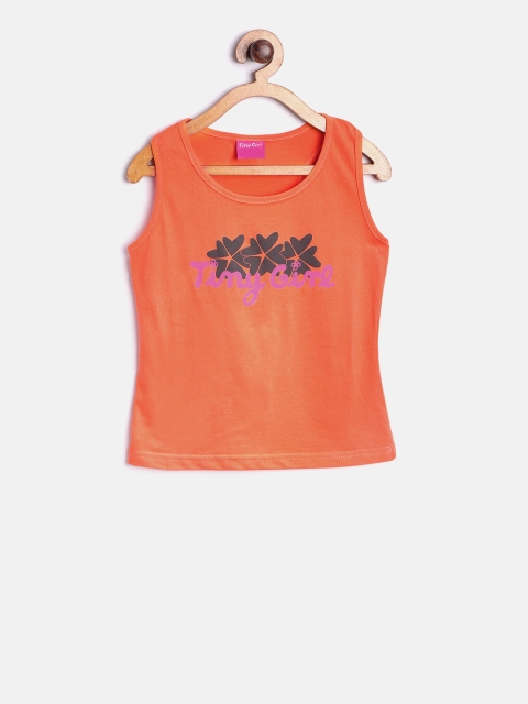

Tiny Girl Orange Printed Tank Top