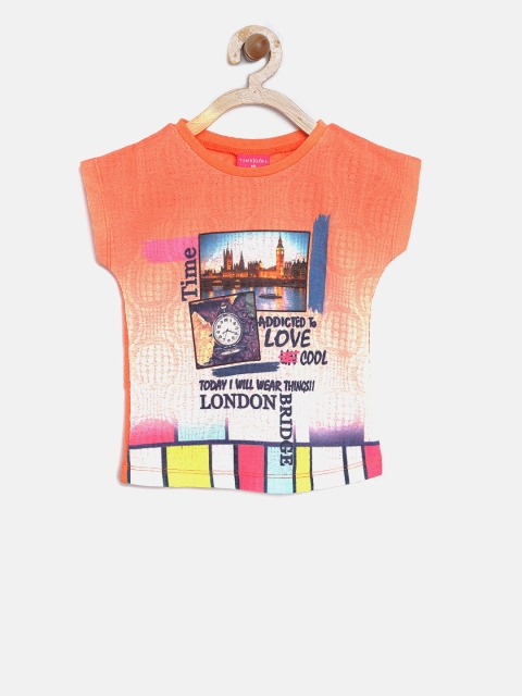 

Tiny Girl Orange Printed Top