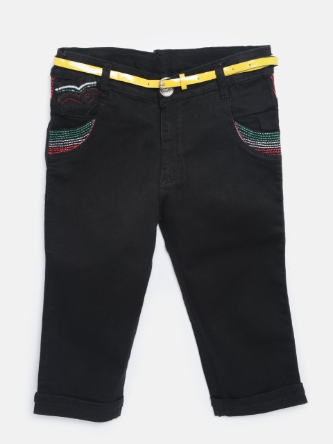 

Tiny Girl Black Solid Regular Fit Capris