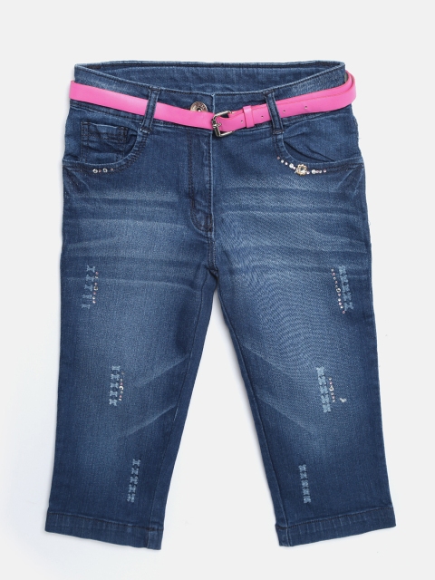 

Tiny Girl Girls Blue Solid Regular Fit Capris