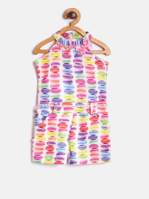 

Tiny Girl Multicoloured Printed Playsuit, Multi