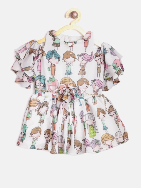 

Tiny Girl Off-White Printed Fit & Flare Dress