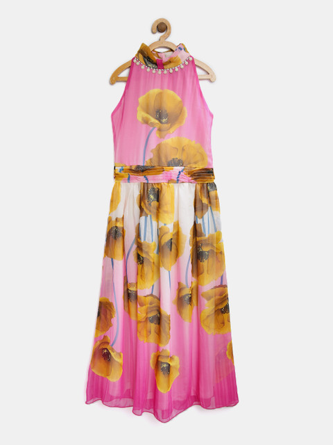 

Tiny Girl Pink Floral Print Maxi Dress