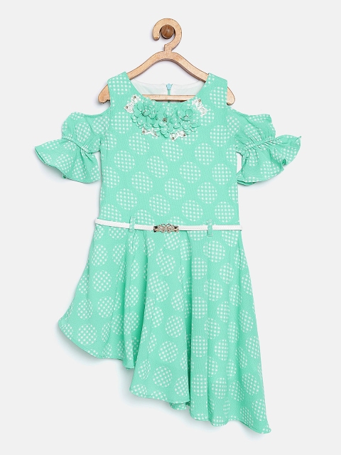 

Tiny Girl Green Printed Fit and Flare Dress
