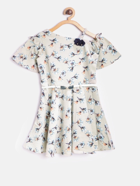 

Tiny Girl Grey Printed One-Shoulder Fit & Flare Dress