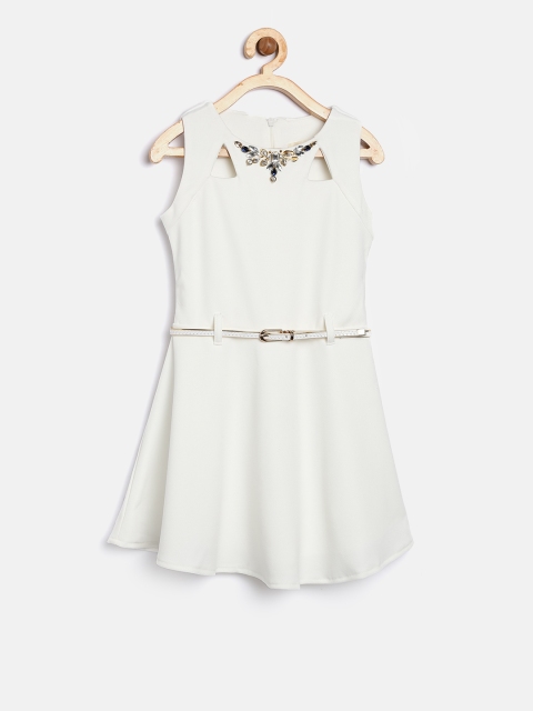 

Tiny Girl Girls Off-White Embellished Detail Fit & Flare Dress