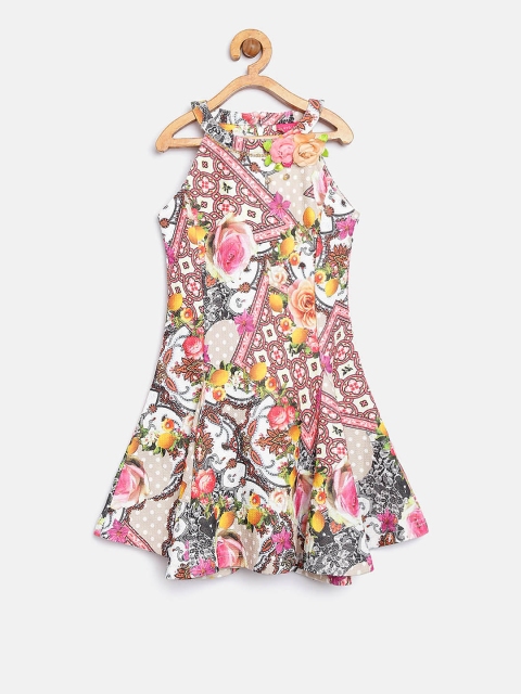 

Tiny Girl Multicoloured Printed A-Line Dress, Multi
