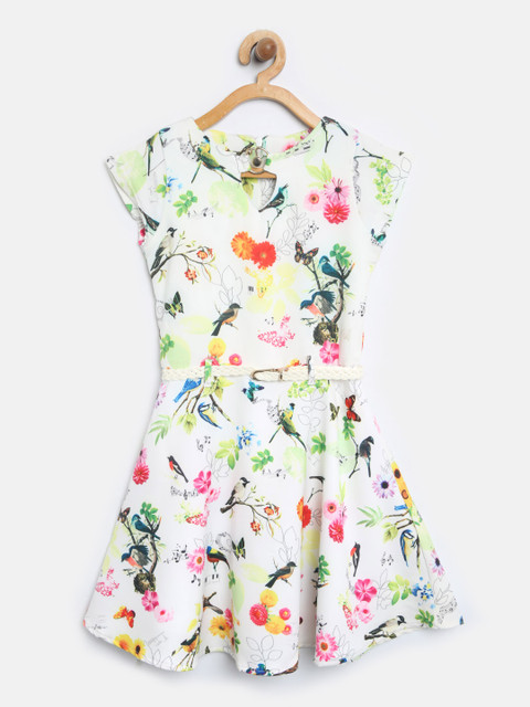 

Tiny Girl Off-White Printed Fit and Flare Dress