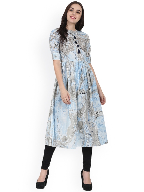 

Nayo Women Blue Printed Anarkali Kurta
