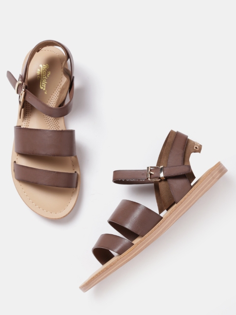 

Roadster Women Brown Solid Synthetic Open Toe Flats