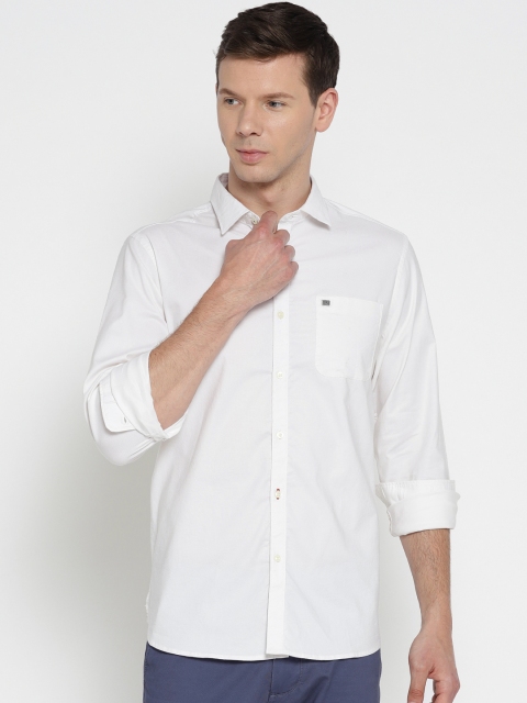 

Blackberrys Men White Slim Fit Solid Casual Shirt