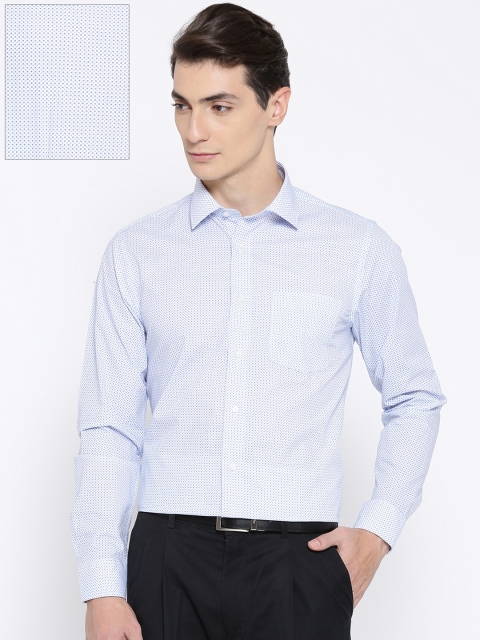 

Blackberrys Men White & Blue Slim Fit Printed Formal Shirt
