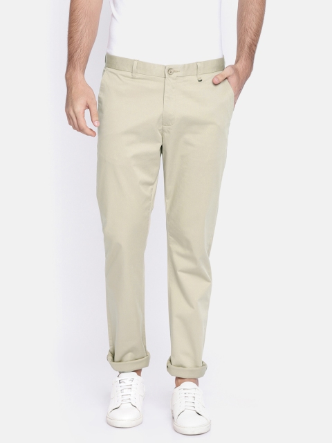 

Blackberrys Men Beige Sharp Fit Solid Casual Trousers