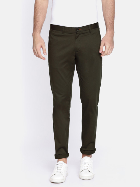 

Blackberrys Men Coffee Brown Sharp Fit Solid Trousers