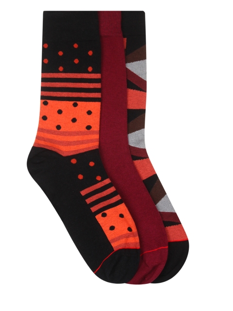 

Soxytoes Men Pack of 3 Printed Socks, Black