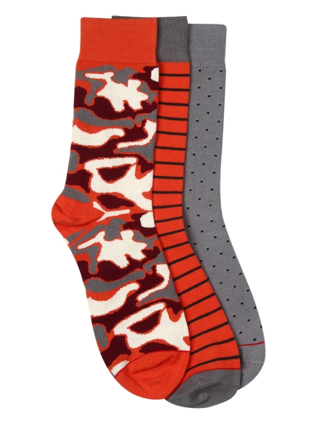 

Soxytoes Men Pack of 3 Multi-Pattern Crew Length Socks, Orange