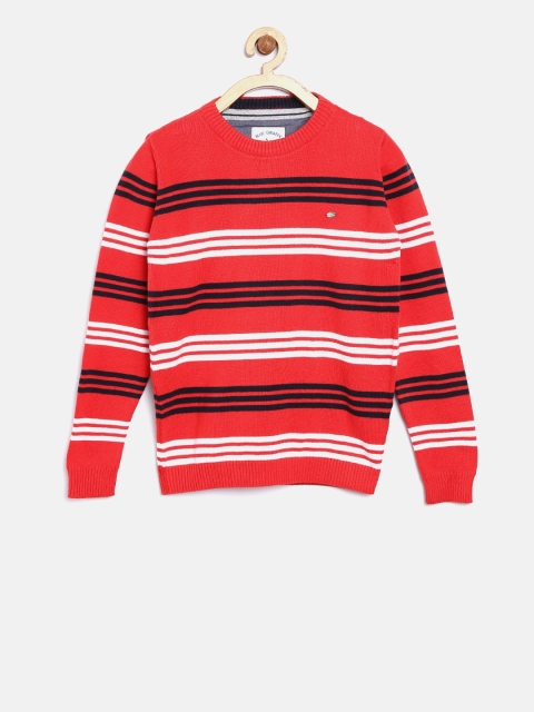 

Blue Giraffe Boys Red & White Striped Pullover