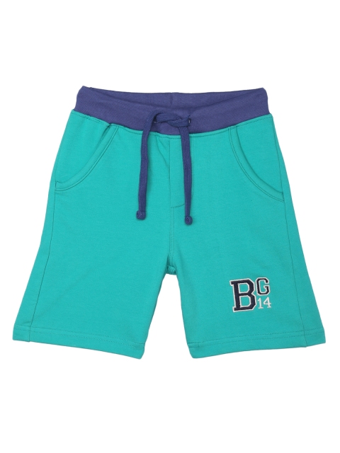 

Blue Giraffe Boys Green Solid Regular Fit Regular Shorts