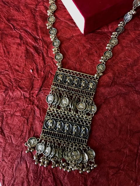 

Infuzze Antique Gold-Toned Tribal Necklace