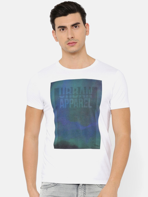 

Jack & Jones Men White Printed Round Neck T-shirt