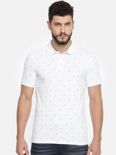 

Jack & Jones Men White Printed Polo Collar T-shirt