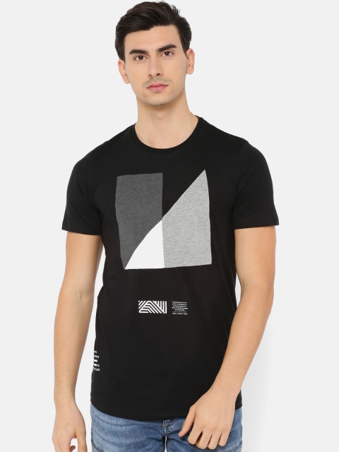 

Jack & Jones Men Black Printed Round Neck T-Shirt