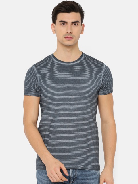 

Jack & Jones Men Blue Striped Round Neck T-Shirt