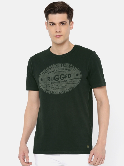 

Jack & Jones Men Green Printed Round Neck T-shirt