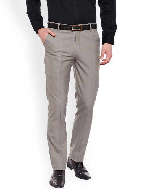 

Lamode Men Grey Comfort Regular Fit Self Design Formal Trousers