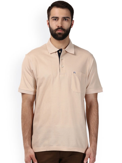 

Raymond Men Beige Solid Polo Collar T-shirt