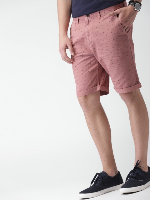 

Mast & Harbour Men Pink Printed Regular Fit Shorts